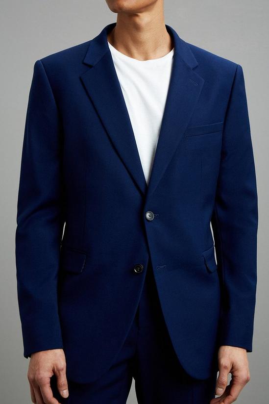Burton Skinny Fit Navy Texture Suit Jacket 6