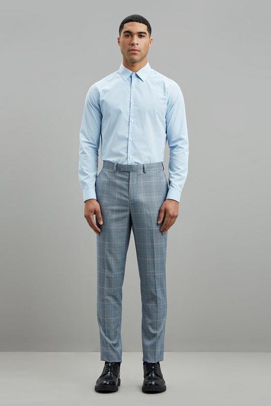 Burton Light Blue Pow Check Slim Fit Suit Trouser 1