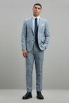 Burton Light Blue Pow Check Slim Fit Suit Trouser thumbnail 2