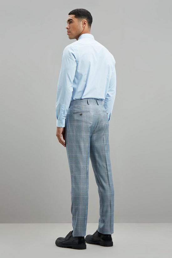 Burton Light Blue Pow Check Slim Fit Suit Trouser 3