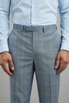 Burton Light Blue Pow Check Slim Fit Suit Trouser thumbnail 4