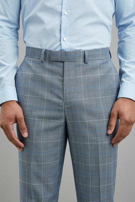 Burton Light Blue Pow Check Slim Fit Suit Trouser 4