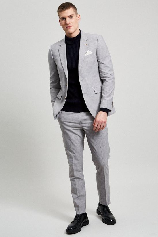 Burton Light Grey Black Stripe Slim Suit Trouser 2
