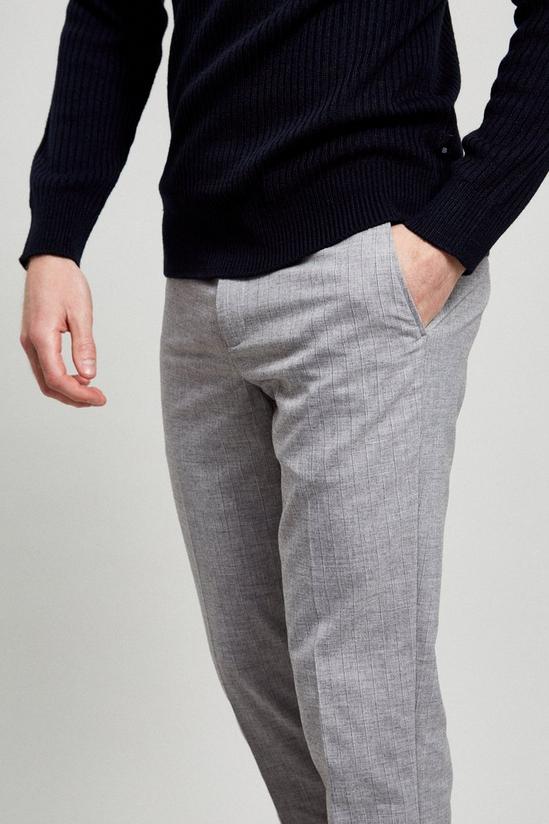 Burton Light Grey Black Stripe Slim Suit Trouser 4