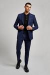 Burton Navy Highlight Check Skinny Fit Suit Jacket thumbnail 2
