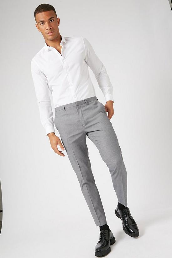 Burton Grey Stepweave Skinny Fit Suit Trouser 1