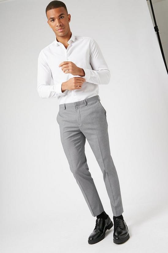 Burton Grey Stepweave Skinny Fit Suit Trouser 2
