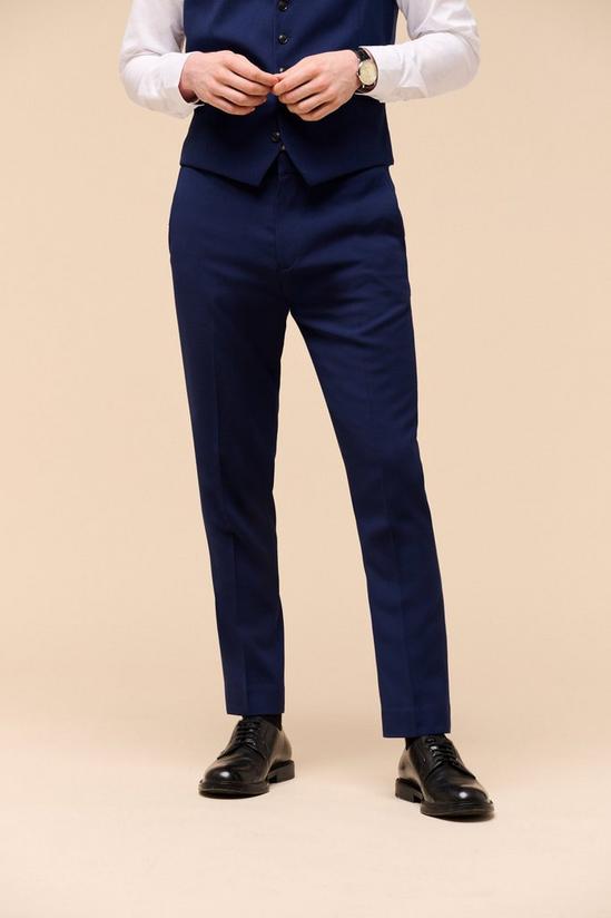Burton Skinny Fit Navy Texture Suit Trousers 1