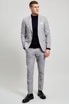 Burton Light Grey Black Stripe Slim Suit Jacket thumbnail 2
