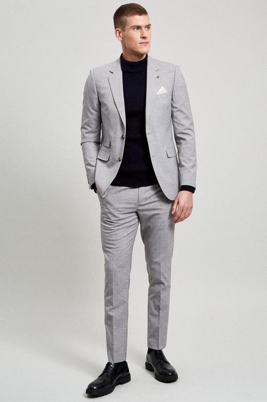 Burton Light Grey Black Stripe Slim Suit Jacket 2