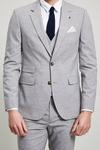 Burton Light Grey Black Stripe Slim Suit Jacket thumbnail 4