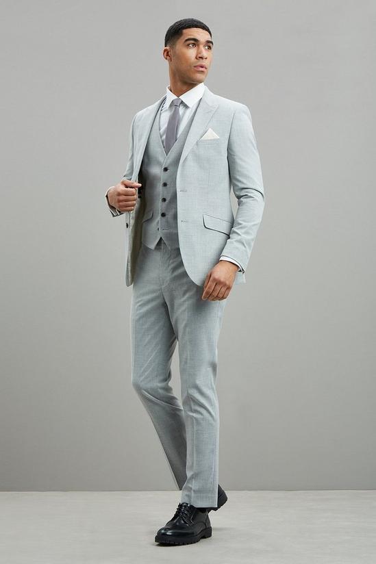 Burton Slim Fit Light Grey Marl Texture Waistcoat 2