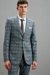 Burton Skinny Fit Grey Fine Check Suit Jacket thumbnail 1