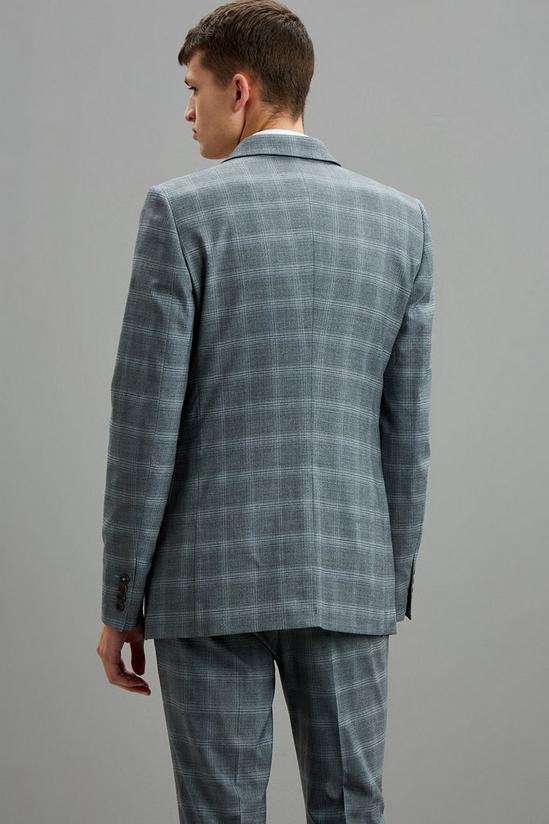 Burton Skinny Fit Grey Fine Check Suit Jacket 3