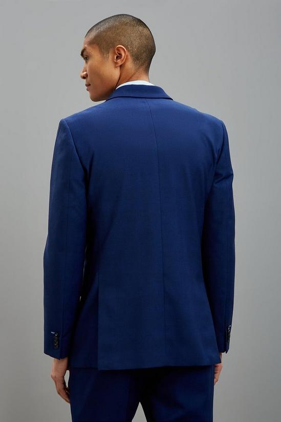 Burton Tailored Fit Blue Self Check Suit Jacket 3