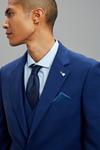 Burton Tailored Fit Blue Self Check Suit Jacket thumbnail 4