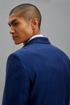 Burton Tailored Fit Blue Self Check Suit Jacket thumbnail 5