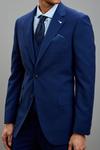 Burton Tailored Fit Blue Self Check Suit Jacket thumbnail 6