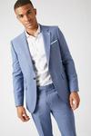 Burton Blue Microweave Texture Slim Suit Jacket thumbnail 1