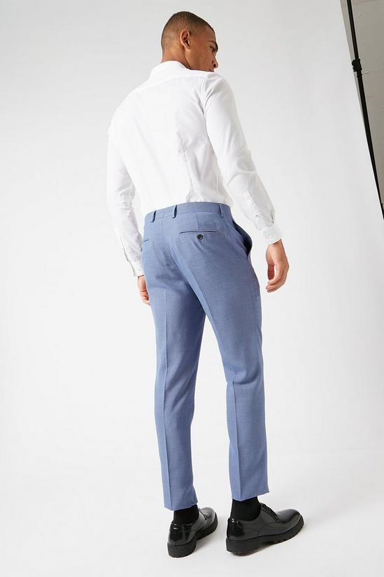Burton Slim Fit Blue Microweave Texture Suit Trousers 3
