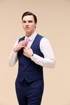 Burton Skinny Fit Navy Texture Suit Waistcoat thumbnail 1