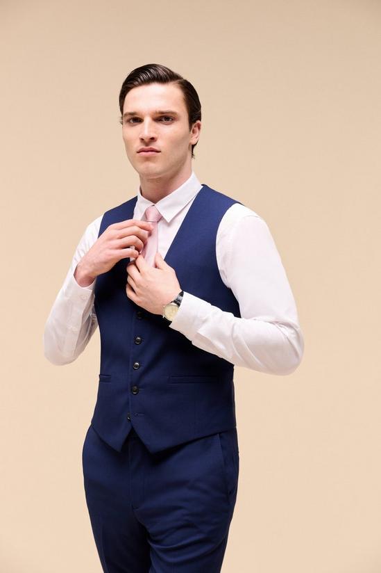 Burton Skinny Fit Navy Texture Suit Waistcoat 1