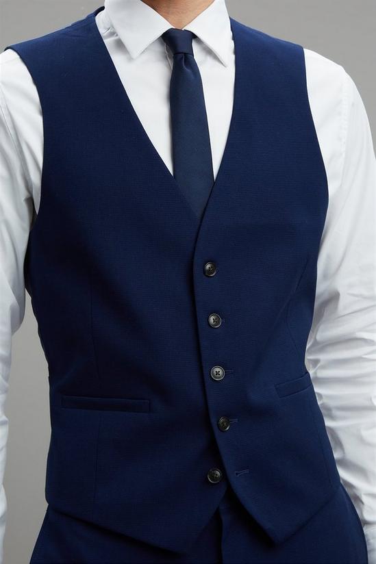 Burton Skinny Fit Navy Texture Suit Waistcoat 6