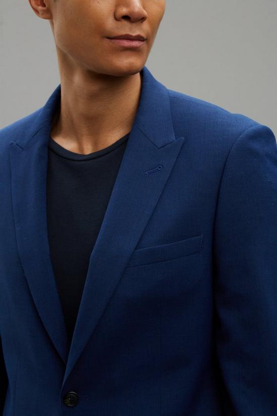 Burton Slim Fit Blue Texture Suit Jacket 4