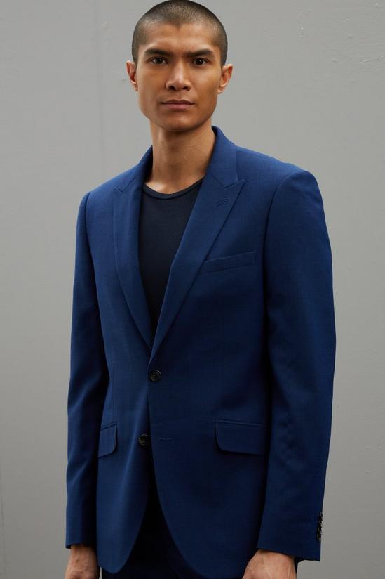Burton Slim Fit Blue Texture Suit Jacket 6