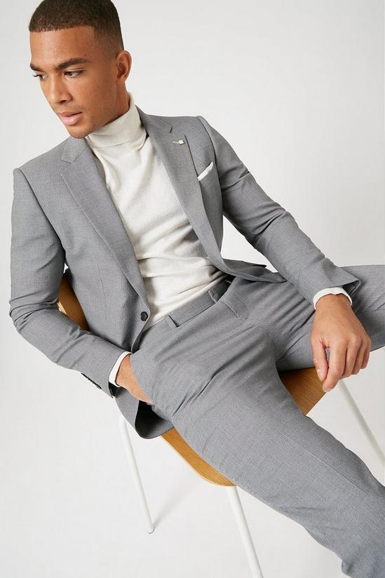 Burton Skinny Fit Grey Step Weave Suit Jacket 1