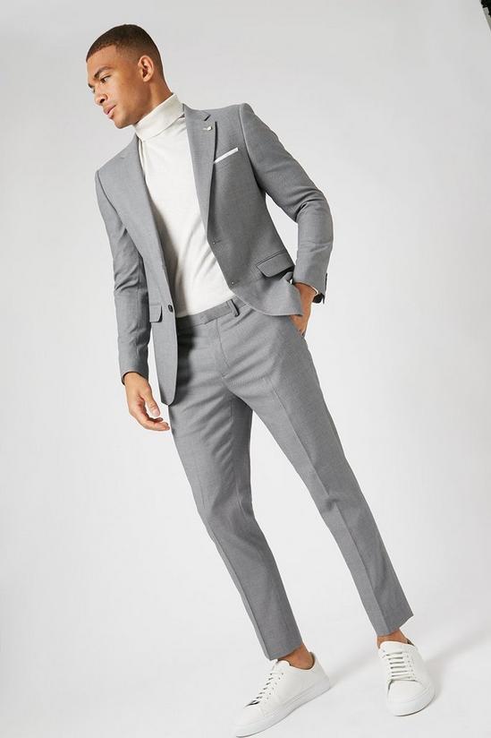 Burton Skinny Fit Grey Step Weave Suit Jacket 2