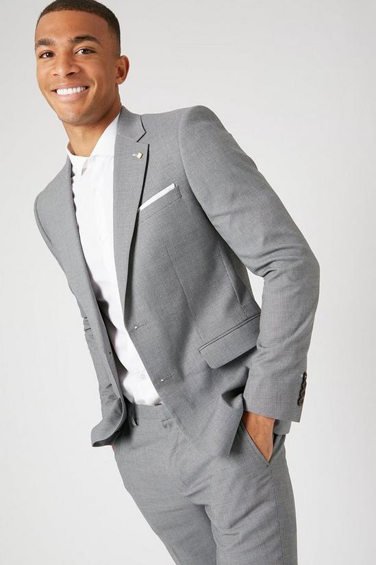 Burton Skinny Fit Grey Step Weave Suit Jacket 4