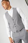 Burton Skinny Fit Grey Step Weave Suit Waistcoat thumbnail 1