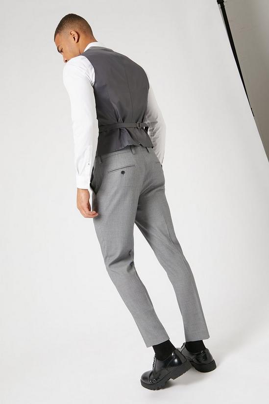 Burton Skinny Fit Grey Step Weave Suit Waistcoat 3