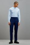 Burton Tailored Fit Blue Self Check Suit Trousers thumbnail 1