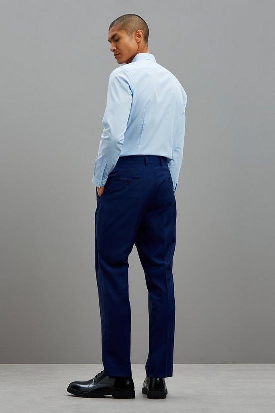 Burton Tailored Fit Blue Self Check Suit Trousers 3