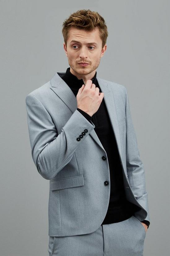 Burton Light Grey Skinny Bi-stretch Suit Blazer 1