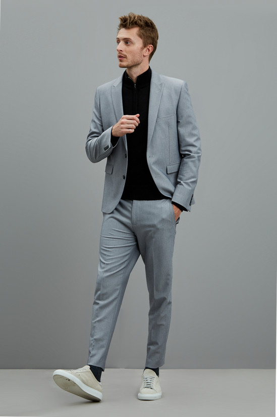 Burton Light Grey Skinny Bi-stretch Suit Blazer 2