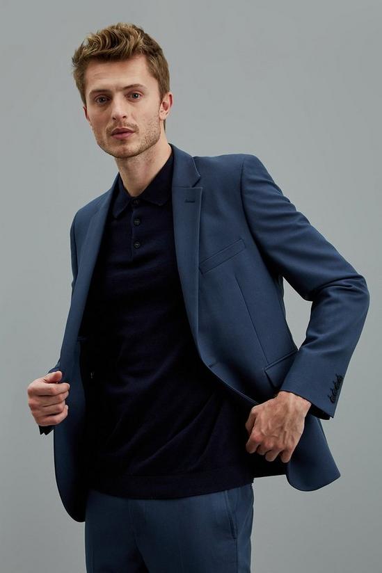 Burton Super Skinny Fit Blue Bi-Stretch Suit Jacket 1
