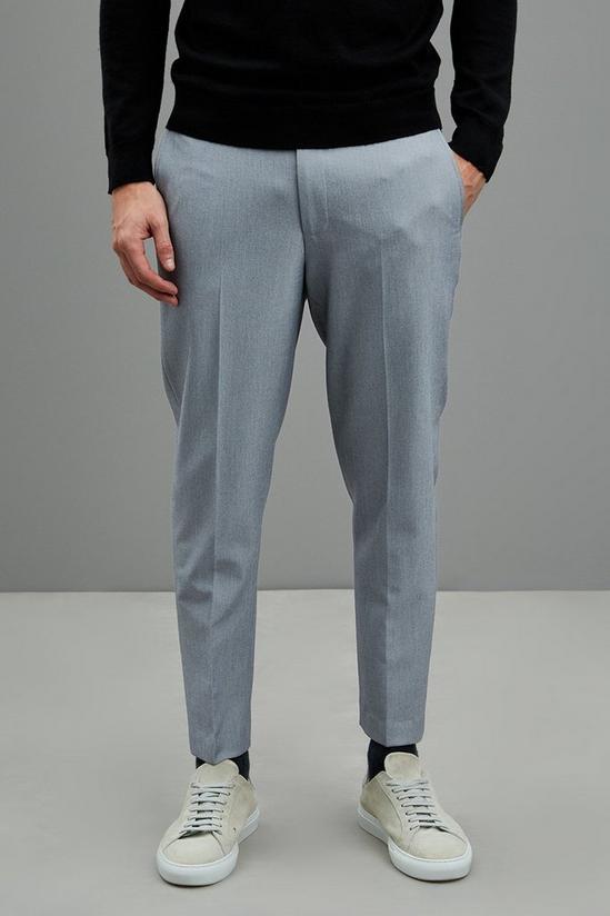 Burton Skinny Fit Grey Crop Bi-stretch Suit Trousers 2