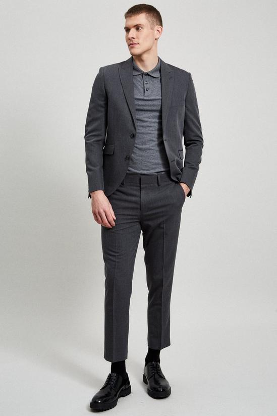 Burton Charcoal Skinny Bi-stretch Suit Jacket 2