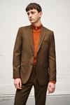 Burton Skinny Fit Brown Bi-stretch Suit Jacket thumbnail 1