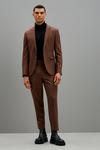 Burton Skinny Fit Brown Bi-stretch Suit Jacket thumbnail 2