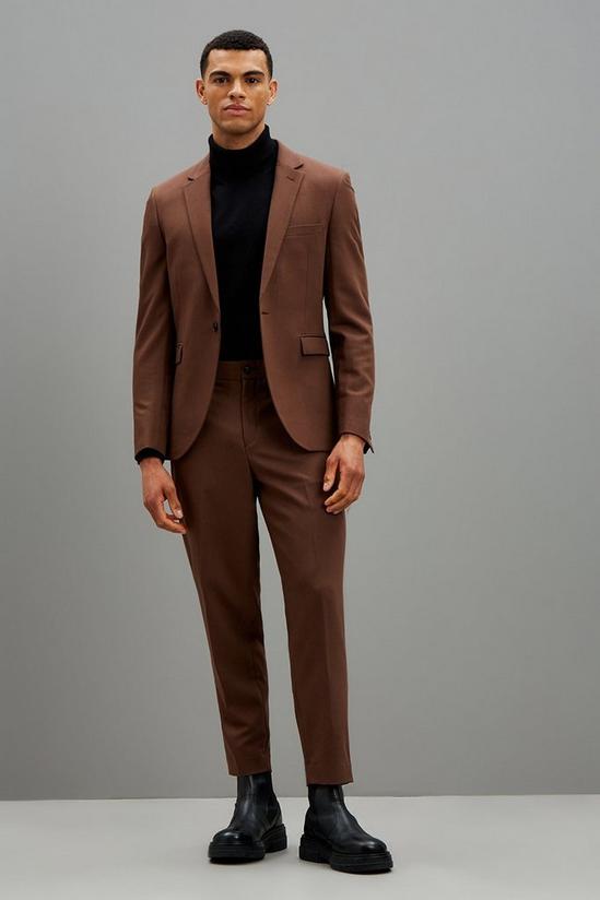 Burton Skinny Fit Brown Bi-stretch Suit Jacket 2