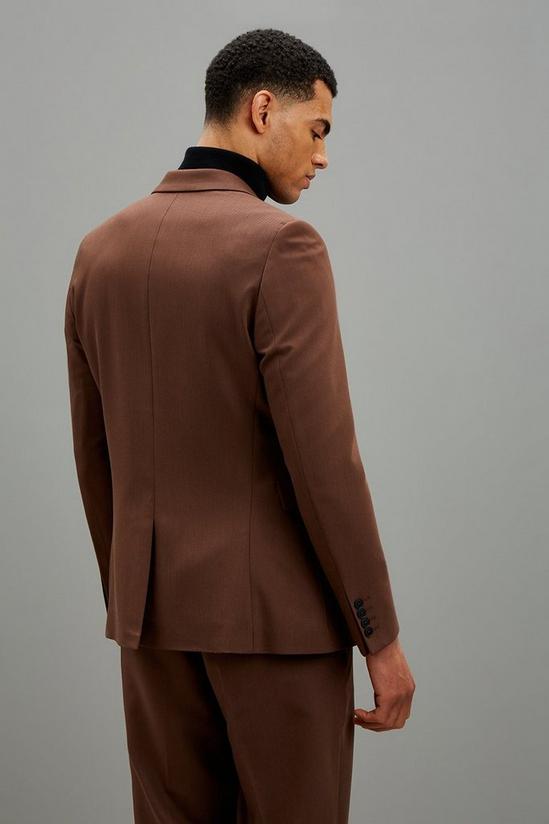 Burton Skinny Fit Brown Bi-stretch Suit Jacket 3