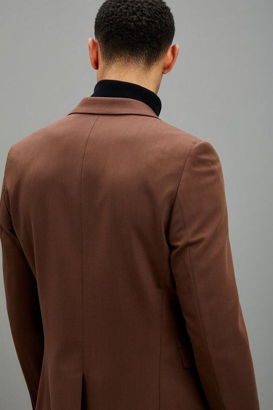 Burton Skinny Fit Brown Bi-stretch Suit Jacket 5