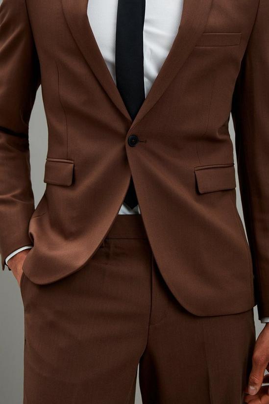 Burton Skinny Fit Brown Bi-stretch Suit Jacket 6