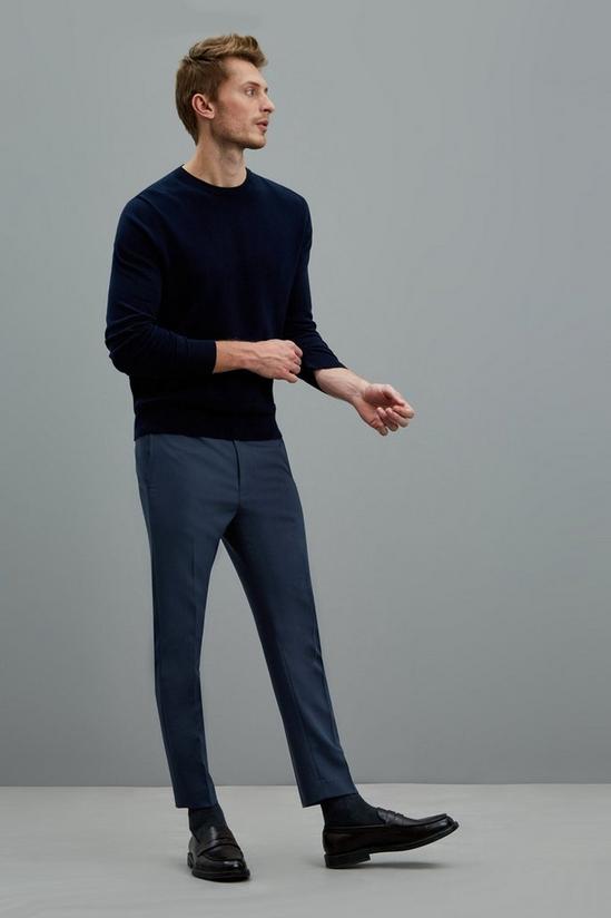 Burton Super Skinny Fit Crop Blue Bi-stretch Suit Trousers 1