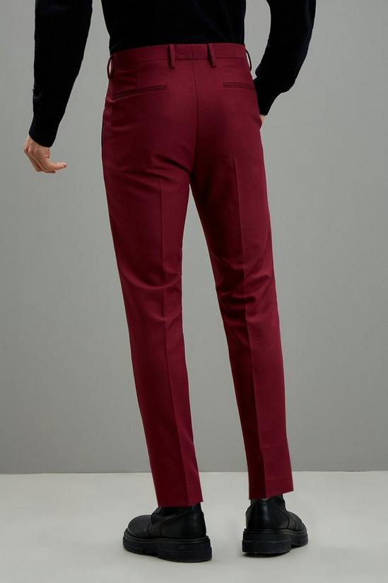 Burton Super Skinny Fit Berry Bi-stretch Crop Suit Trousers 3