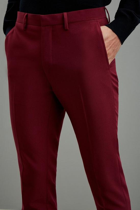 Burton Super Skinny Fit Berry Bi-stretch Crop Suit Trousers 4